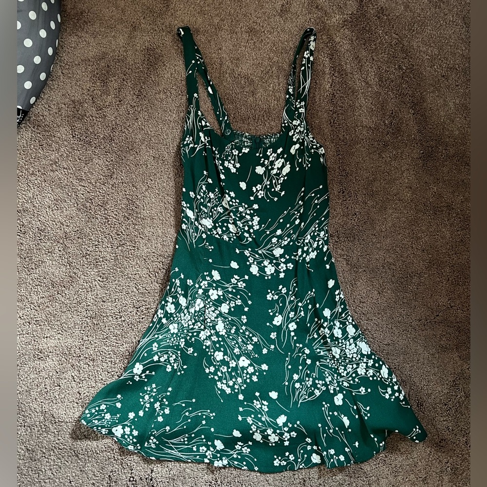 Reformation Floral Fit and Flare Mini Sundress with Adjustable Straps